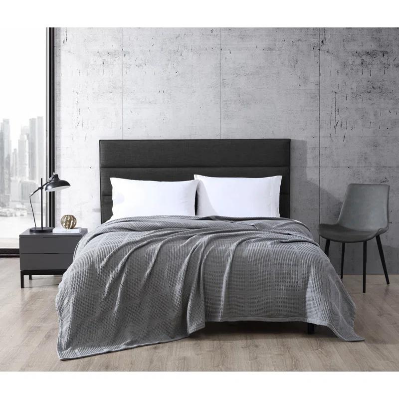 Kenneth Cole Kenneth Cole Waffle Grid Solid Cotton Blanket