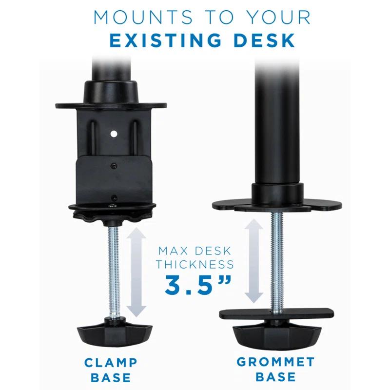 Mount-it Mount-It Monitor Mount & TV Desk Mount | Heavy-Duty Height & Tilt Adjustable Monitor Stand | Black