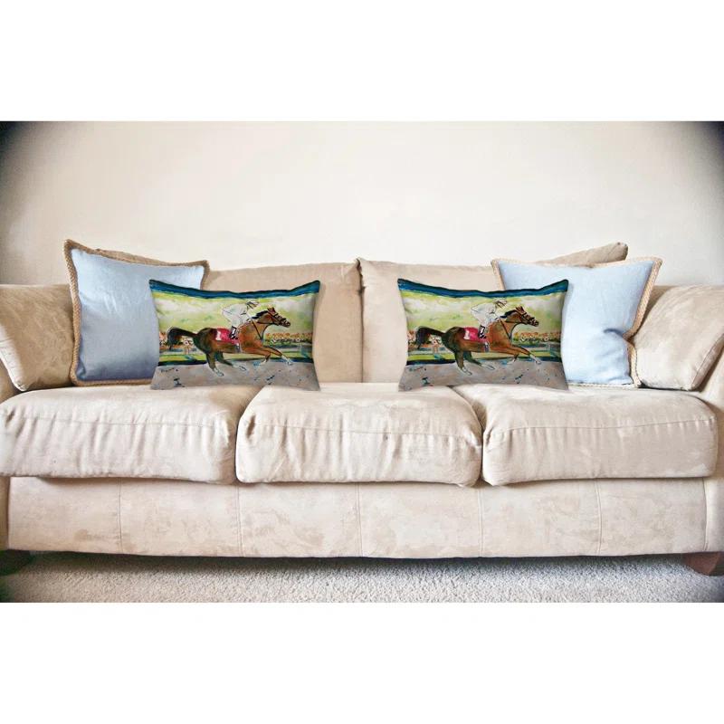 Betsy Drake Interiors Horse Winning Noncorded Pillow