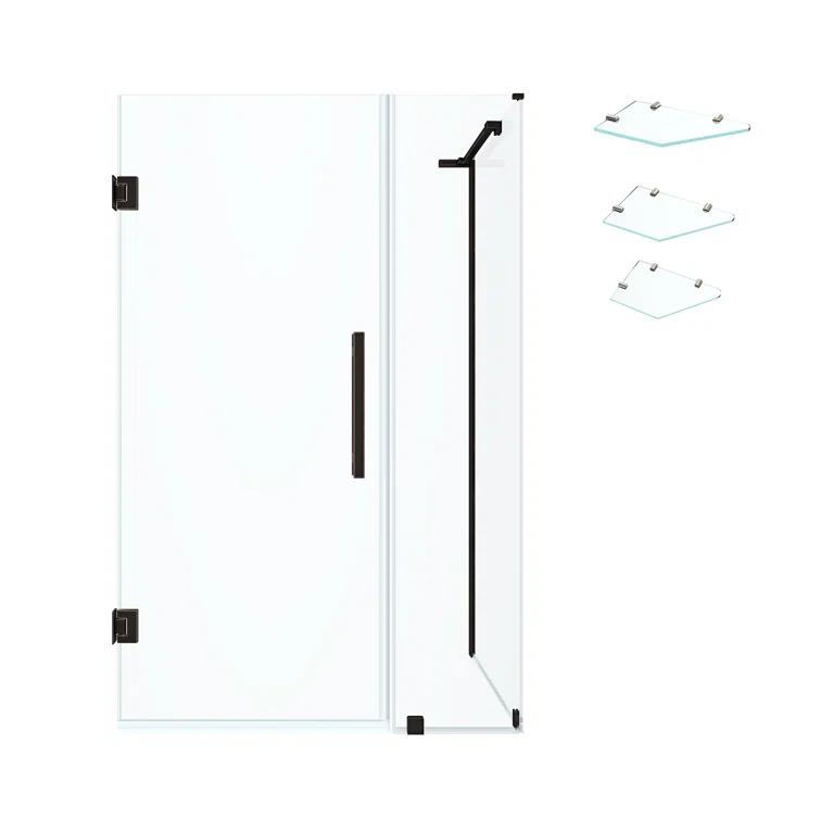 Ove Decors Endless Tampa-Pro 35" W x 72" H Corner Frameless Shower Kit, Door, Panel, Shelves & Reviews | Wayfair