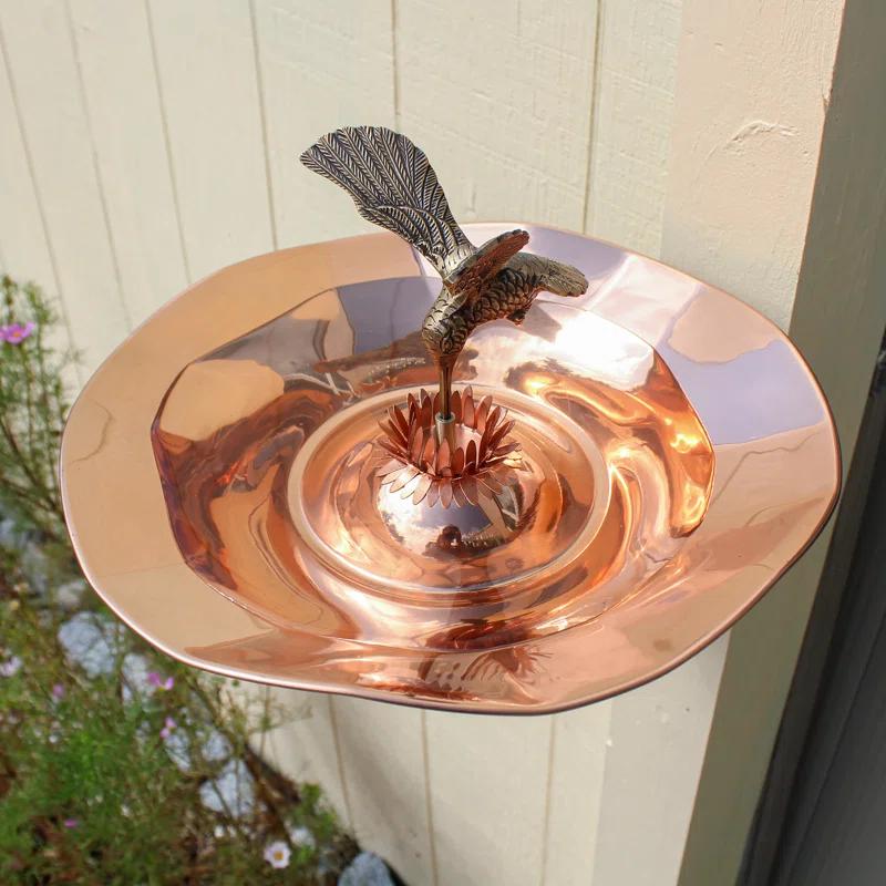 Ophelia & Co. Hummingbird Birdbath with Wall Mount Bracket