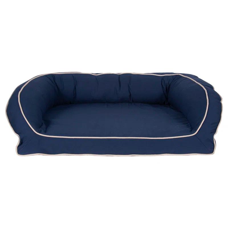 Carolina Pet Company Classic Twill Rectangular Pet Bed in Red with Khaki Cording