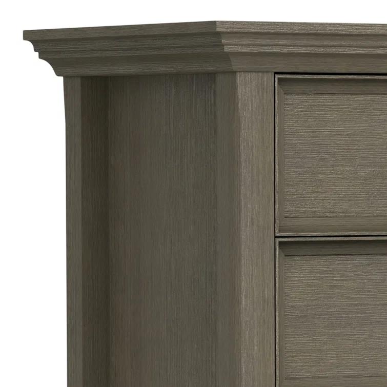 Simpli Home Amherst 24"W 2-Drawer Solid Wood Nightstand with Open Shelf