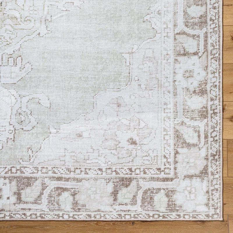 Our PNW Home x Livabliss Our PNW Home x Livabliss Machine Washable Oriental Boho Cream Light Brown Area Rug