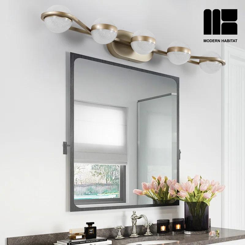 Modern Habitat DivineDazzle 5 - Light Dimmable Gold LED Vanity Light