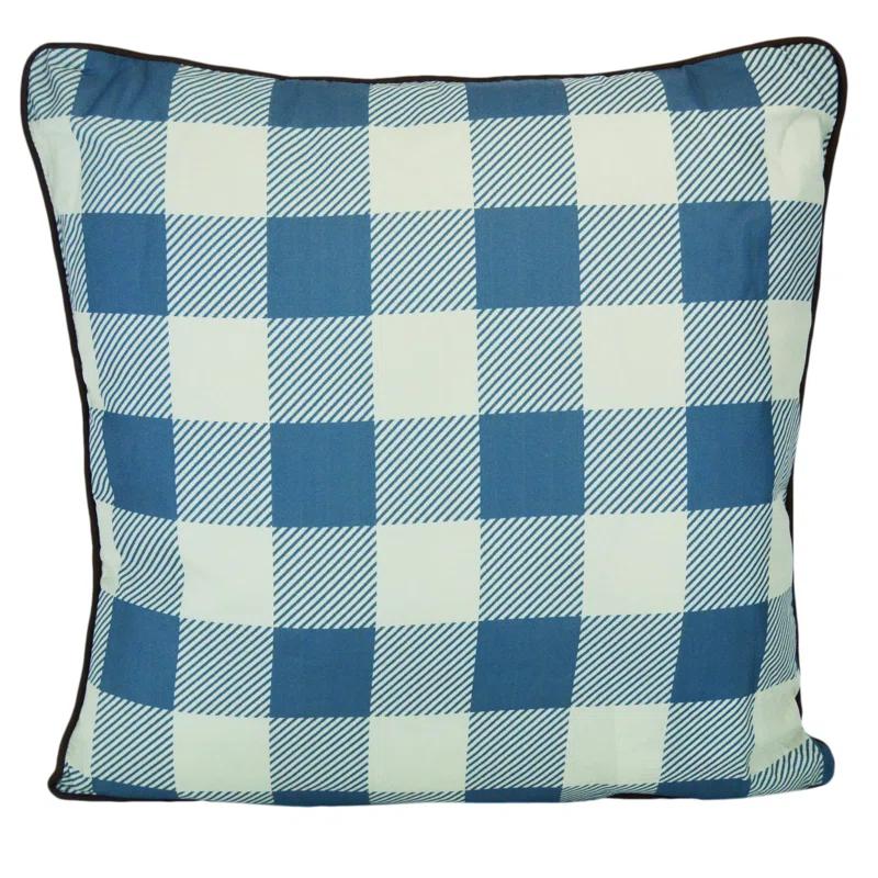 Donna Sharp Mountain Stream Checkered Reversible Throw Pillow