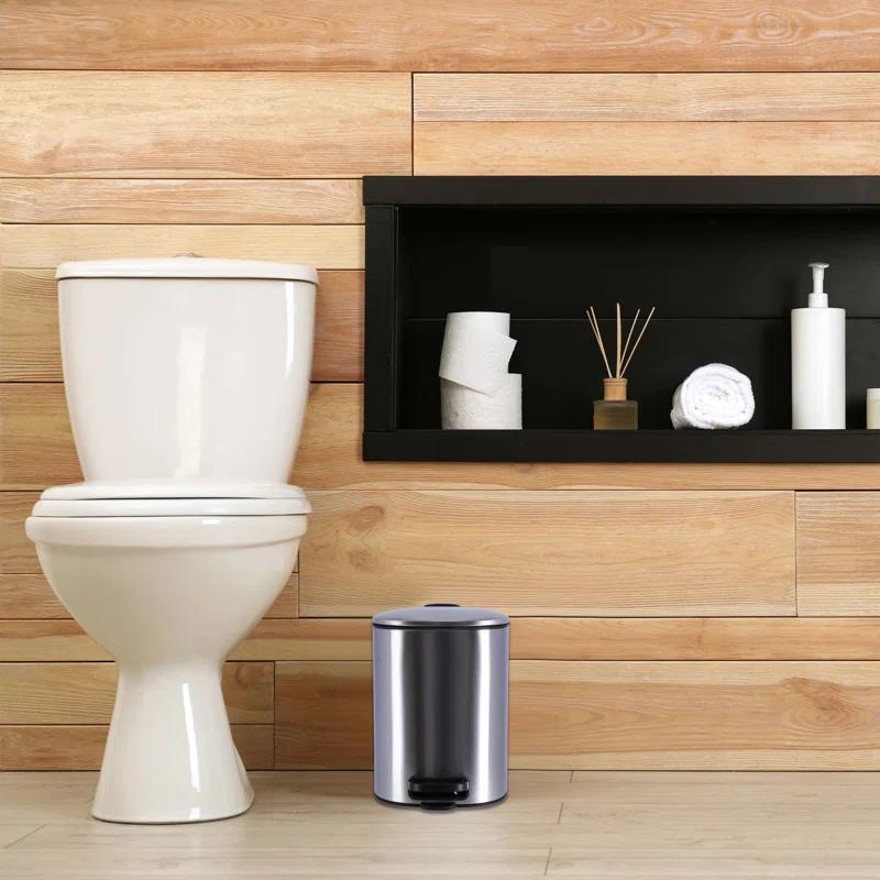 Evideco Mel Metal Step On Trash Can - 1.3 Gallons