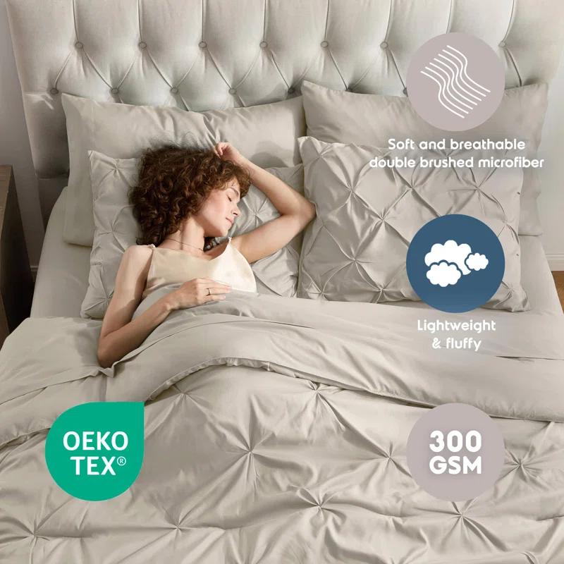 Bed-in-A-Bag Pleated Comforter Set with Bed Sheets