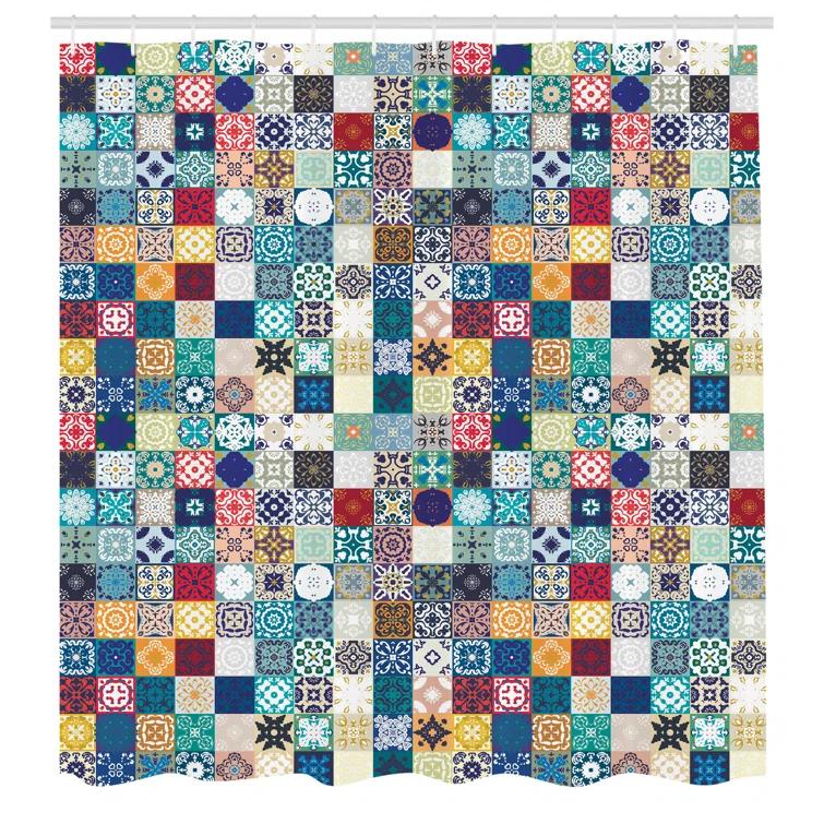 Ambesonne Patchwork Shower Curtain with Hooks Included