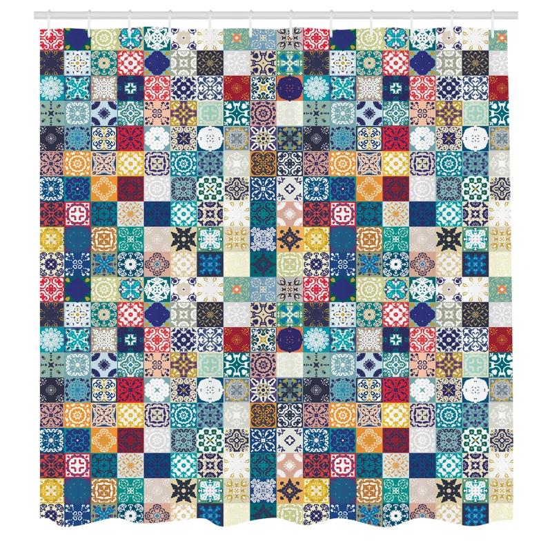 Ambesonne Patchwork Shower Curtain with Hooks Included