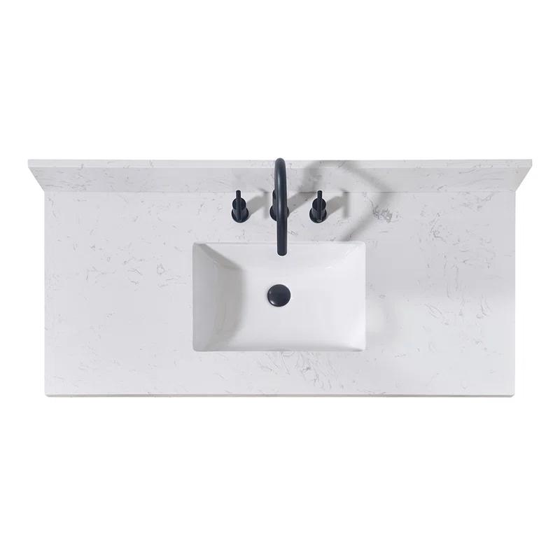 Altair 49" Single Bathroom Vanity Top in Aosta White with Sink