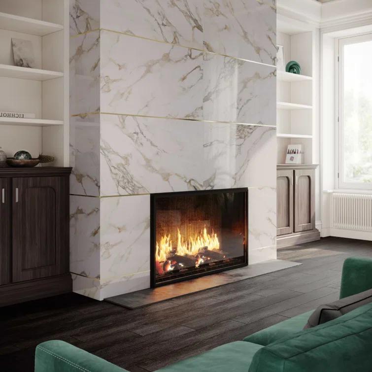 Bond Tile 24" x 47" Polished Marble Look Porcelain Floor and Wall Tile (15.5 Sq. Ft. / Case)
