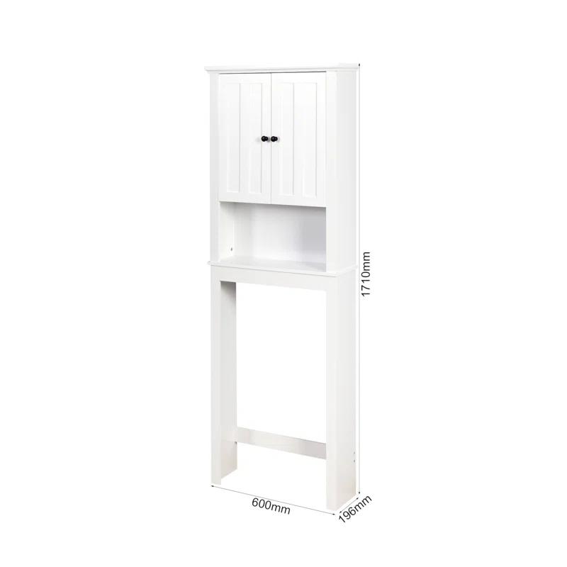 HLILish Bathroom Wooden Storage Cabinet Over-The-Toilet Space Saver With A Adjustable Shelf 23.62X7.72X67.32 Inch