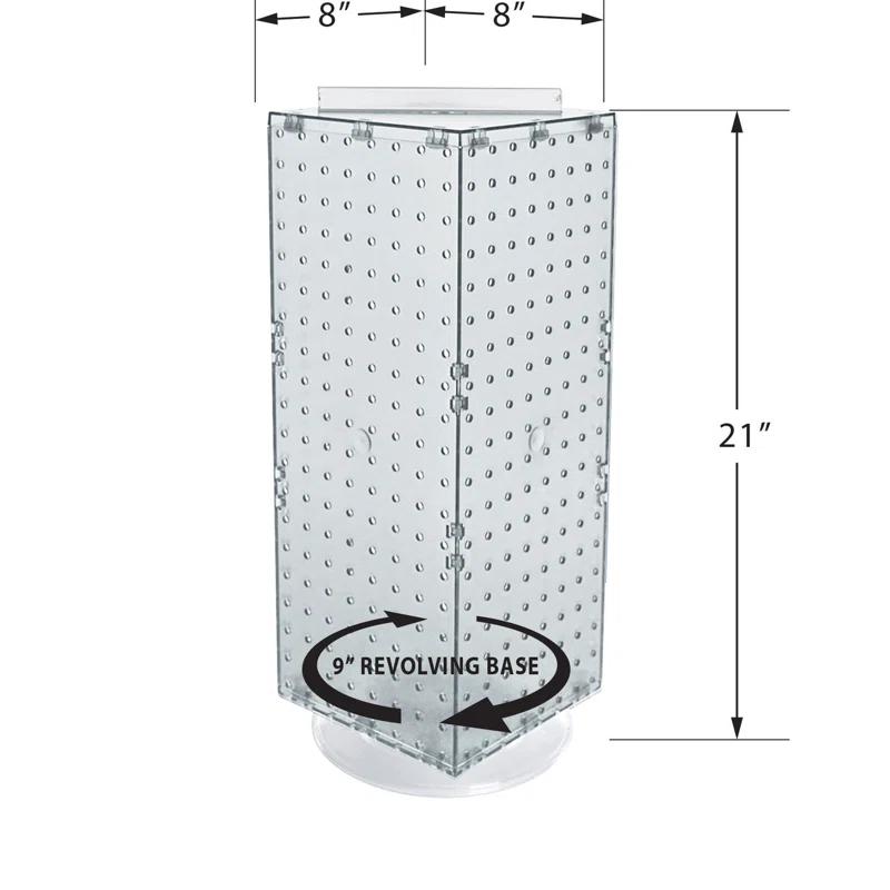 Azar Displays 703385-PNK Four-Sided Revolving 8"W x 20"H Pegboard Counter Display