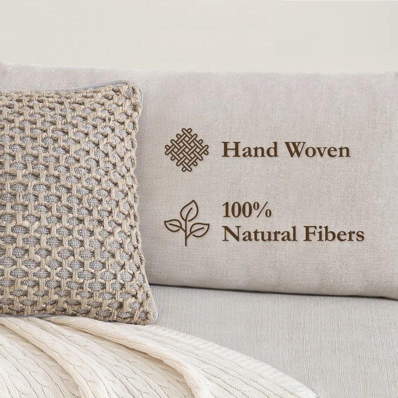 Boho Living Boho Living Jada Decorative Pillow Collection Jute/Cotton Indoor Square Throw Pillow with & Insert (Set of 2)
