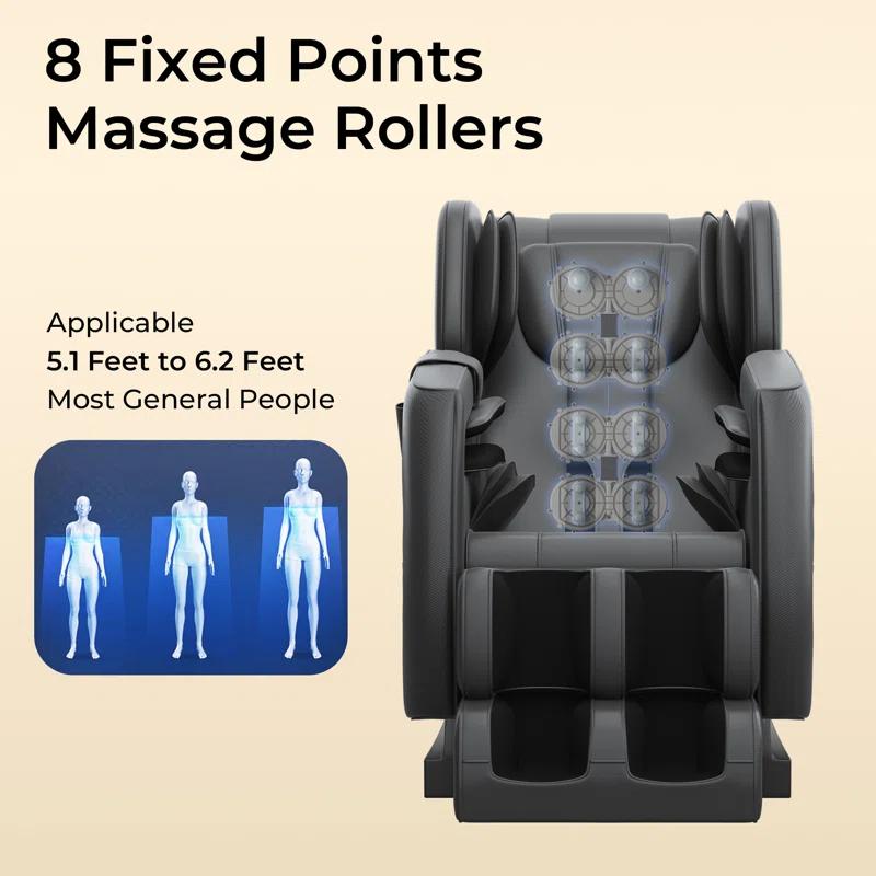 RealRelax 2024 New Heated Massage Chair with Zero Gravity, Full Body Airbags, 6 Auto Modes, 8 Massage Rollers