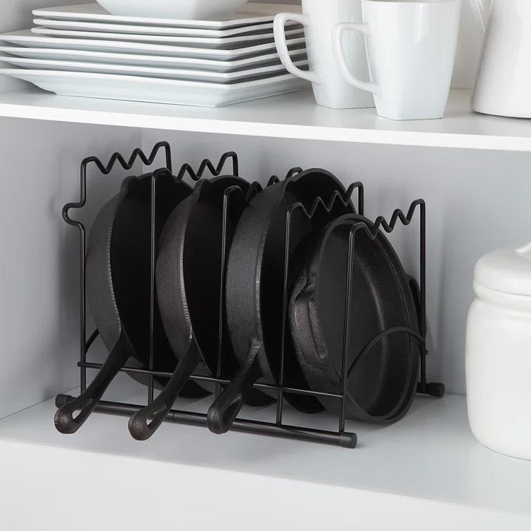 Prep & Savour Heavy-Duty Kitchenware Pan Divider, Pot Lid, and Pot, Pan Organizer Rack Holder