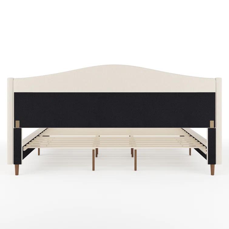 Martha Stewart Martha Stewart Amelia Upholstered Platform Bed With Curved Headboard