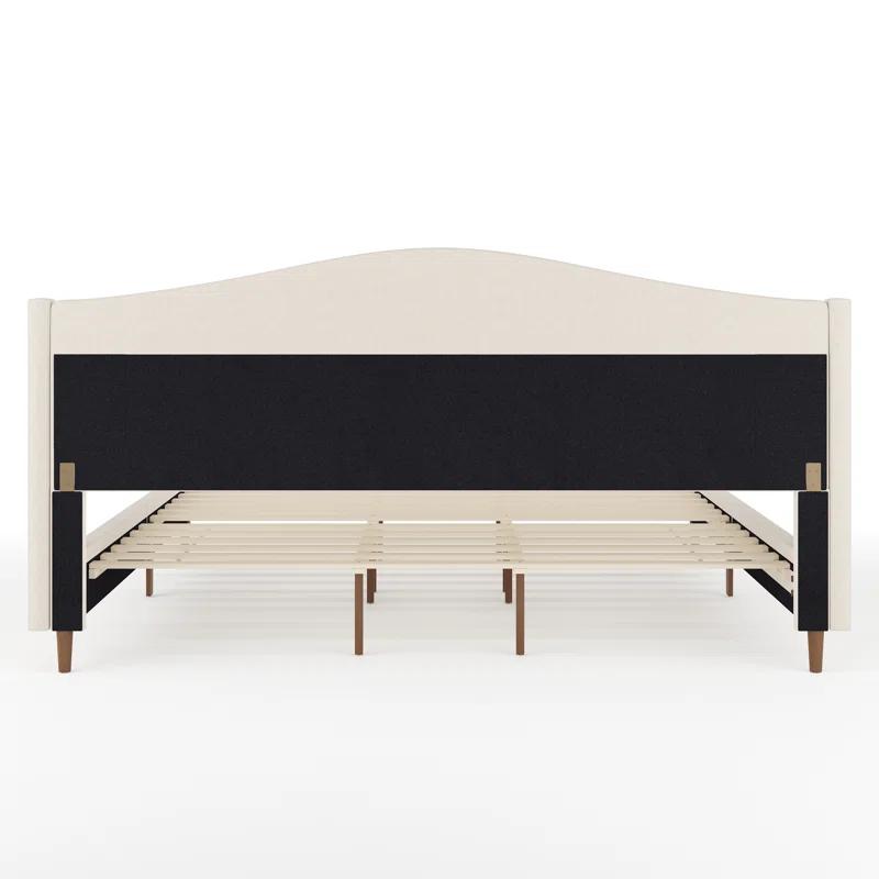 Martha Stewart Martha Stewart Amelia Upholstered Platform Bed With Curved Headboard