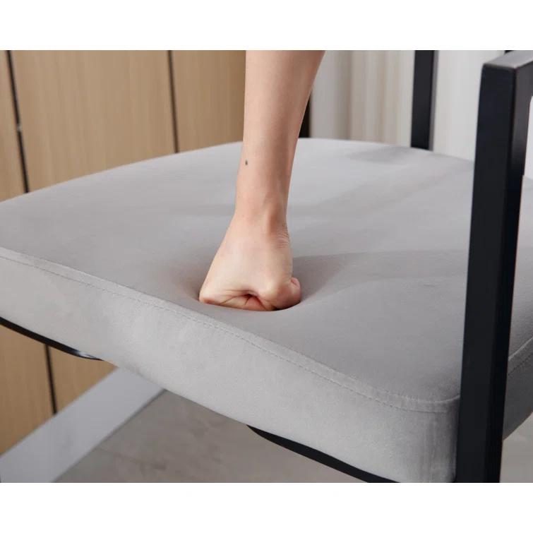 Ivy Bronx Modern Upholstered Hollow Bar Stool With Armrests And Footrests, Barrel High Stools (Set of 2)