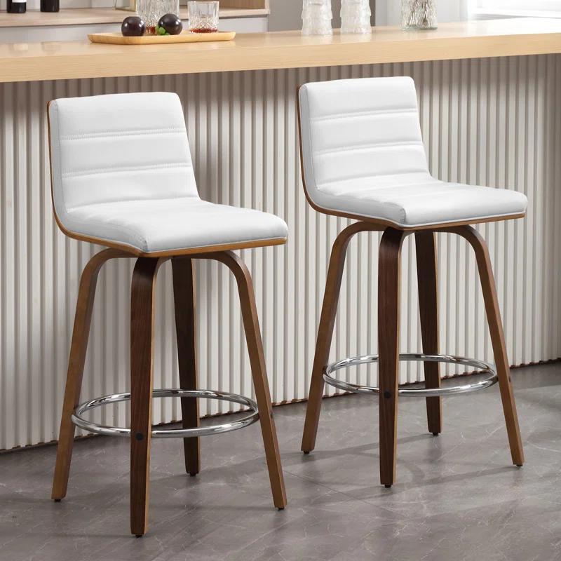 Corrigan Studio® Upholstered Swivel Stool (Set of 2)