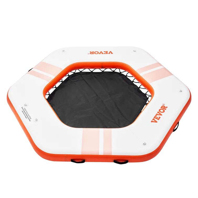 Stellweilan Tessberg 8.5FT Inflatable Dock Platform with 5FT Trampoline Mesh Pool with Portable Bag & Detachable Ladder