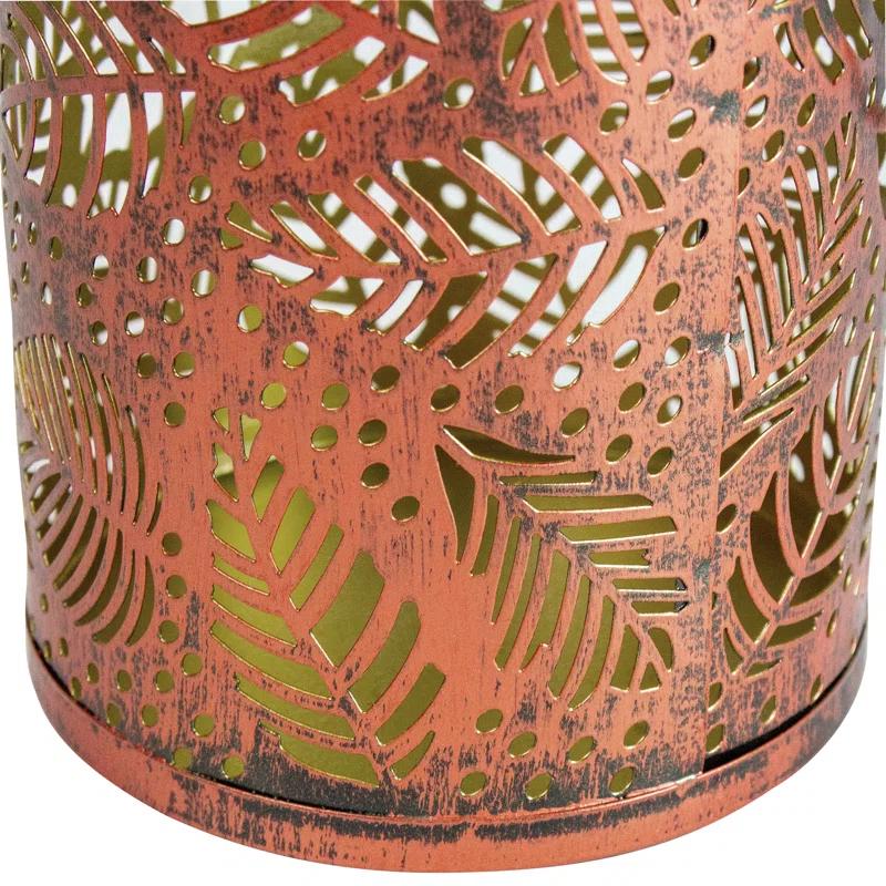 Northlight Seasonal 8" Bronze Foliage Outdoor Solar Lantern with Handle | Wayfair