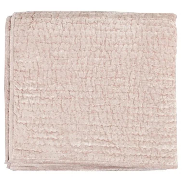 Classic Home Dimitry 100% Rayon Velvet Bliss Pink Queen Quilt by Kosas Home