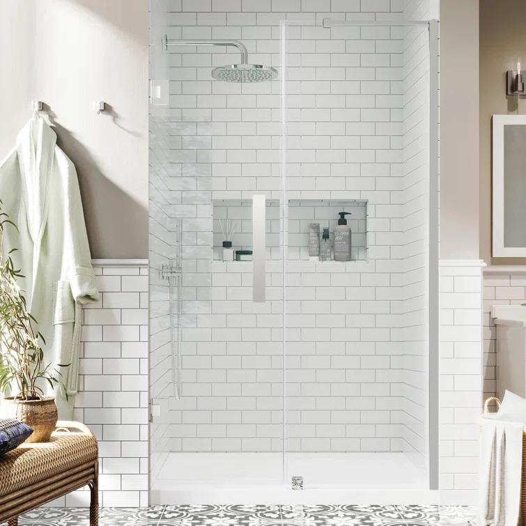 Ove Decors Endless Tampa-Pro 60" W x 72" H Alcove Frameless Shower Kit, Door, Panel, Base TP0180190