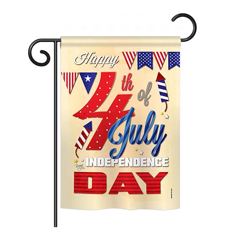 Double Sided Polyester Independence Day Garden Flag