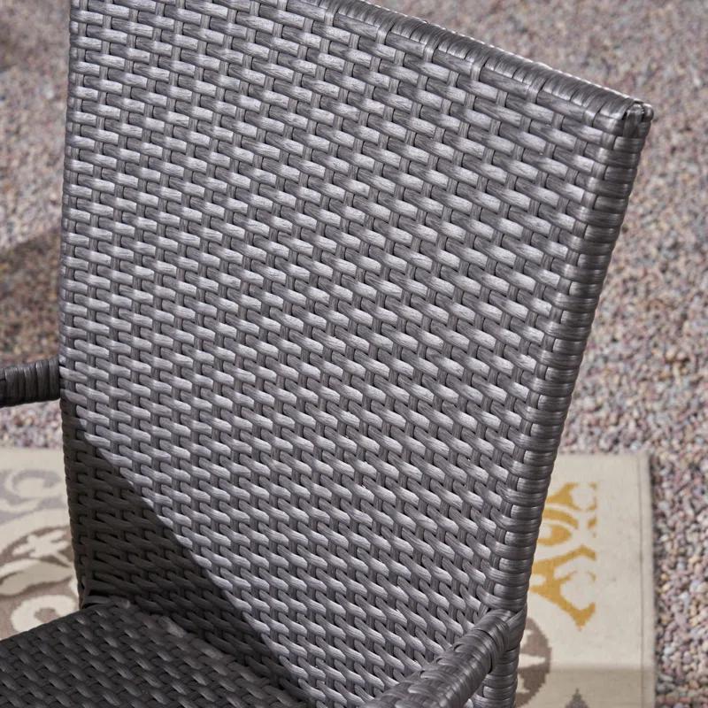 Williston Forge Rhinehart 6 - Person Acacia Wicker Patio Dining Set with Rectangular Table , Cushions Included