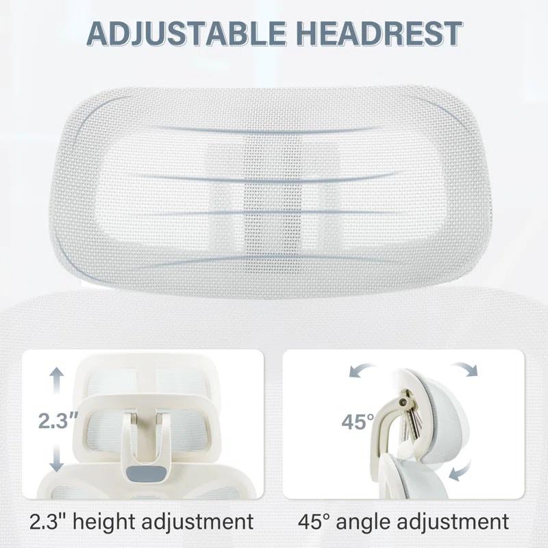 Inbox Zero High Back Ergonomic Mesh Office Chair With Adjustable Headrest and Armrest