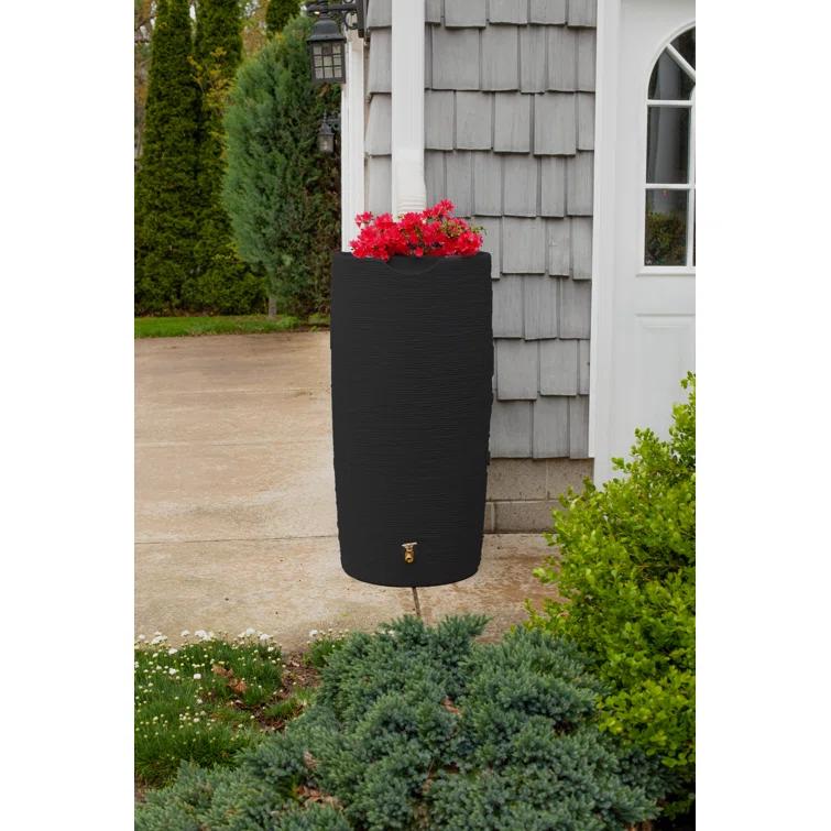 Good Ideas Good Ideas 50 Gallons Plastic Drainable Dual Overflow Planter Rain Barrel