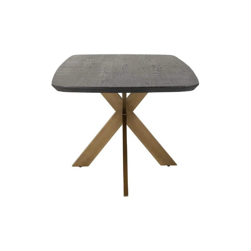 OROA Cambon Oak Oval Unfinished Solid Wood Top Metal Base Dining Table