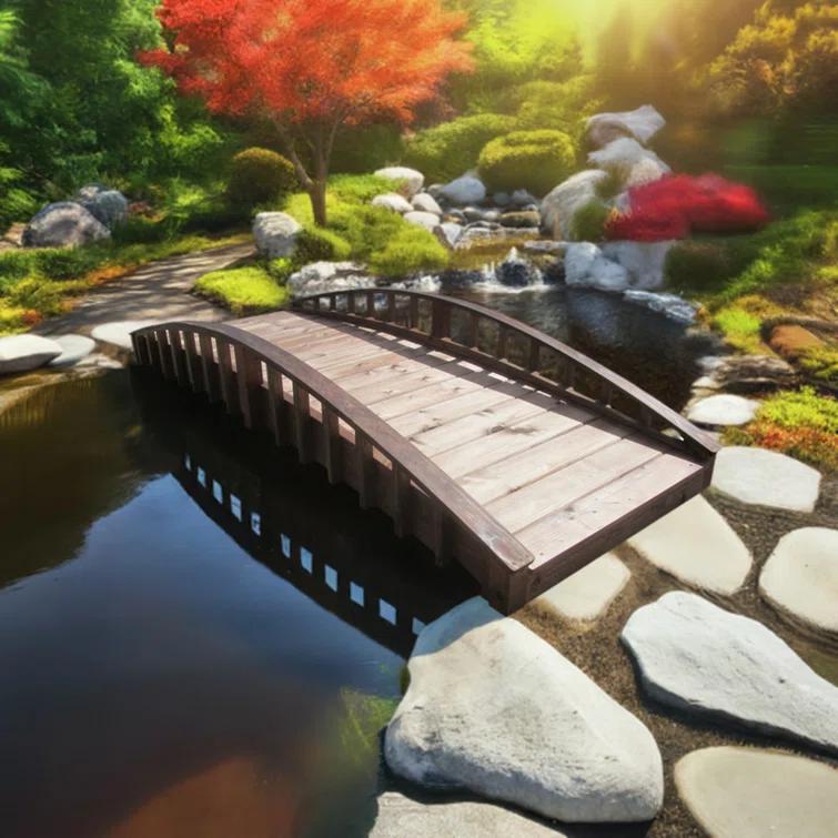 Sams Gazebos Crescent Japanese Garden Bridge 8 ft.