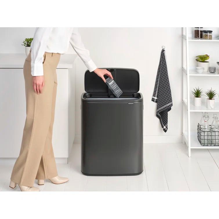 Brabantia Bo Touch Top Trash Can, 16 Gallon