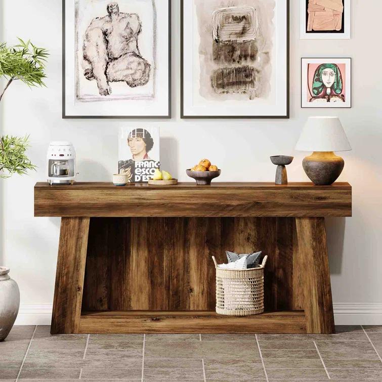 Millwood Pines 63 Inch Long Console Table Farmhouse Sofa Table