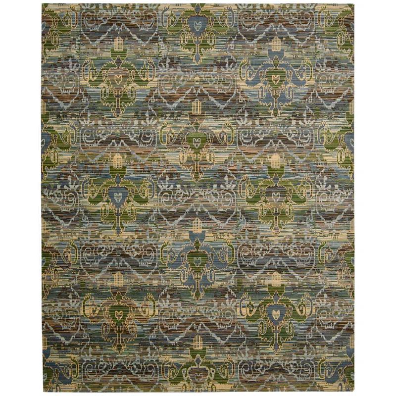 Bungalow Rose Hayek Oriental Green/Blue/Brown Area Rug