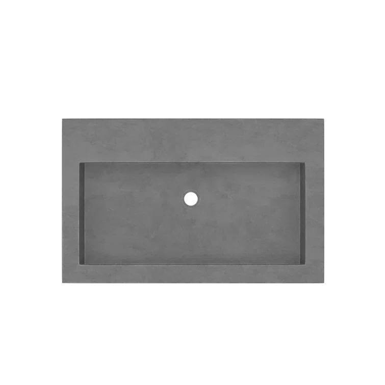 Trough Handmade Rectangular Drop-In Bathroom Sink
