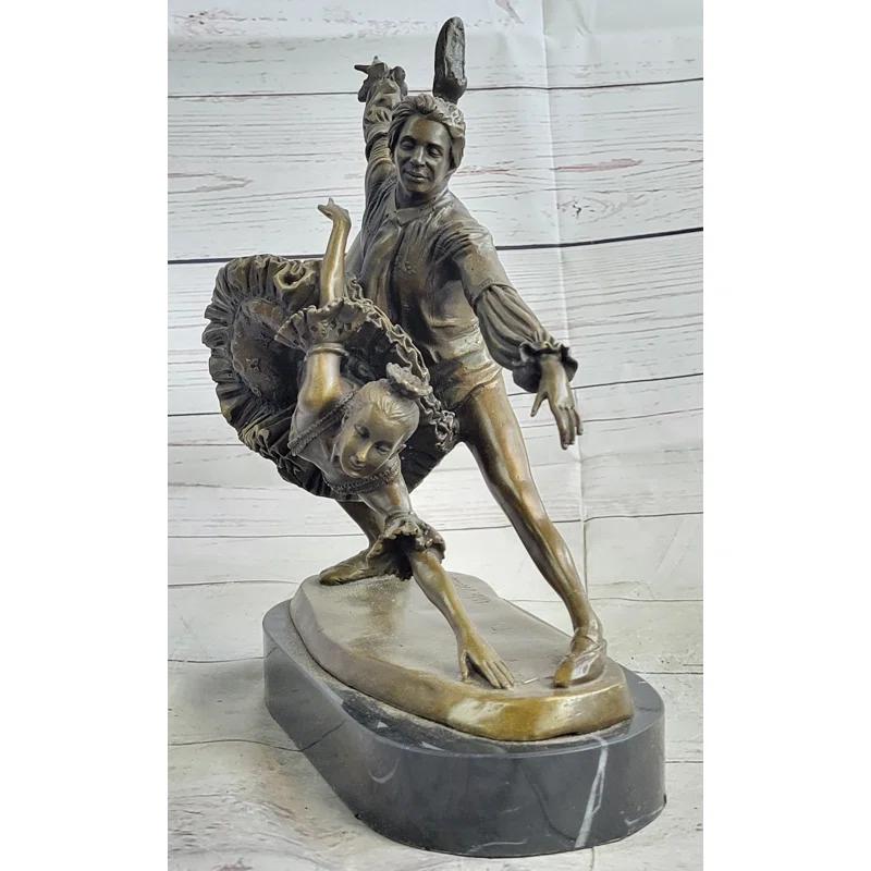 Avinoam Two Russian Ballerinas Ballet Dancers Bronze Sculpture Statue Figure Figurine By Aldo Vitaleh