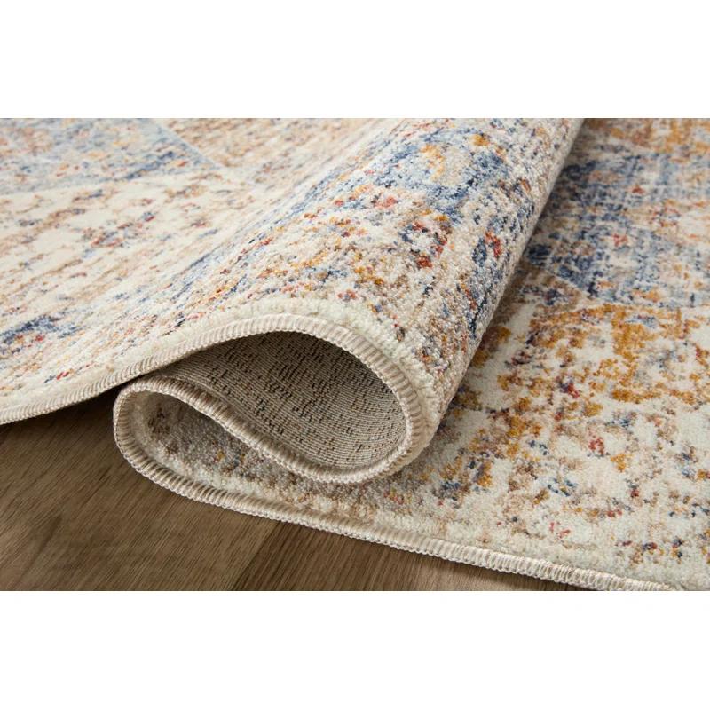 Loloi Rugs Sorrento Oriental Machine Made Power Loom Polyester Area Rug in Ivory