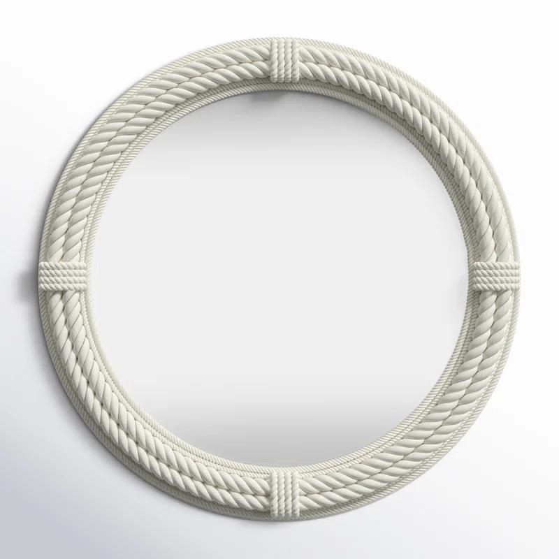 Birch Lane™ Frony Wooden Coiled Rope Room Wall Mirror with Wrapped Rope Accents