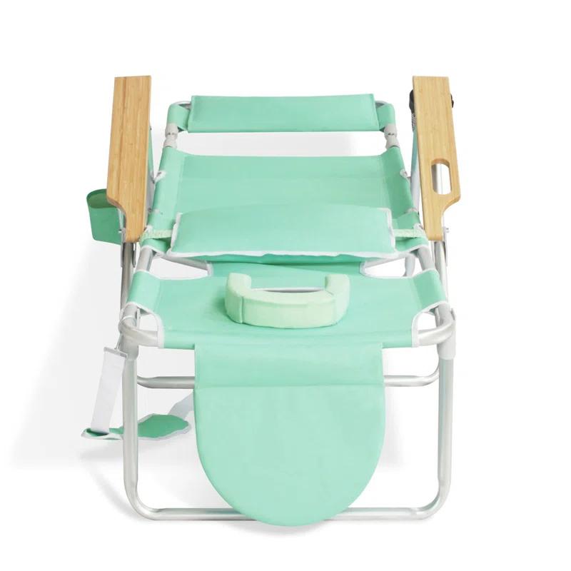 Ostrich Ostrich Deluxe Padded Lightweight Portable Adjustable Outdoor Reclining Folding Chair with Footrest