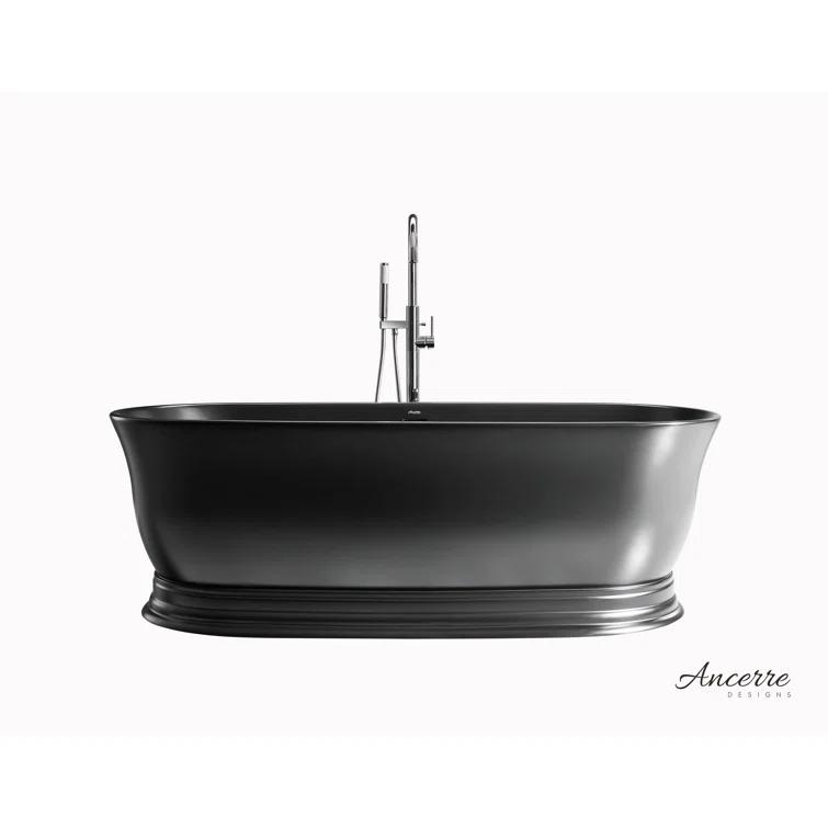 Ancerre Designs Heritage 70.9'' x 31.5'' Freestanding Soaking Solid Surface Bathtub FSBT-SS-HERITAGE-71-MW
