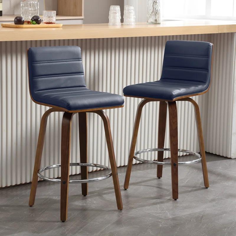Corrigan Studio® Upholstered Swivel Stool (Set of 2)