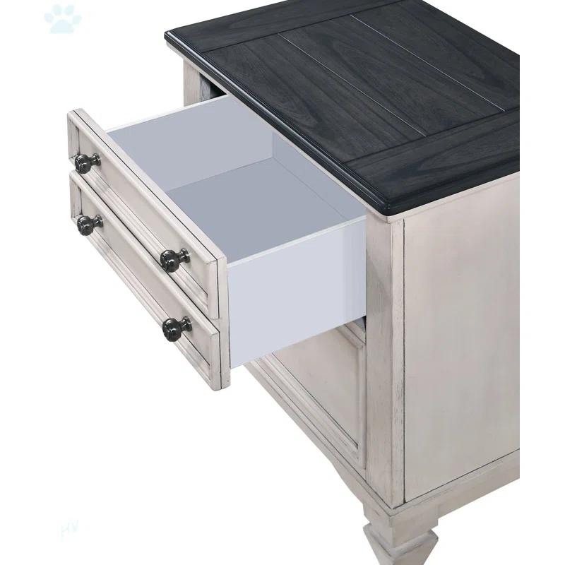 August Grove® Beautiful Two-Tone Finish 1-Pc Nightstand End Table