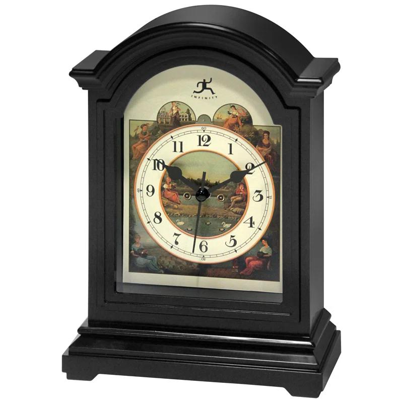 Infinity Instruments Classic Grandfather Plastic Tabletop Clock 9 Inches