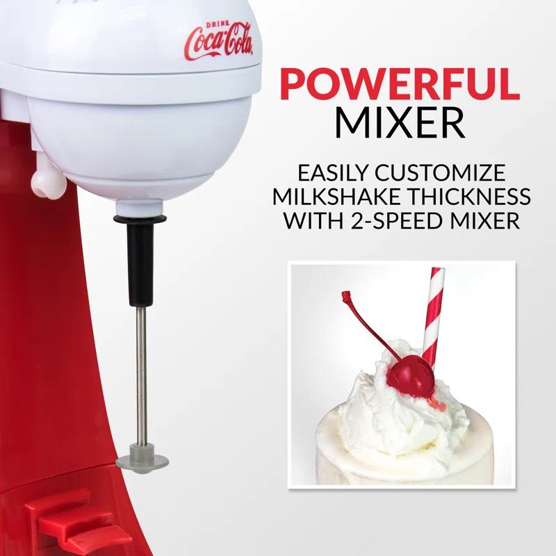 Nostalgia Nostalgia Two-Speed Electric Coca-Cola Limited Edition Milkshake Maker and Drink Mixer, Includes 16-Ounce Stainless Steel Mixing Cup & Rod