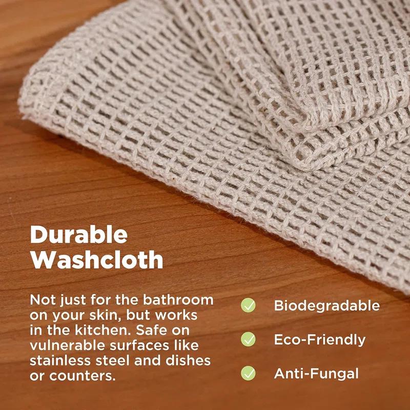 Bean Products Skin-Friendly Washcloths for Bathroom and Kitchen Fast-Drying Wash Cloths for Effective Cleaning