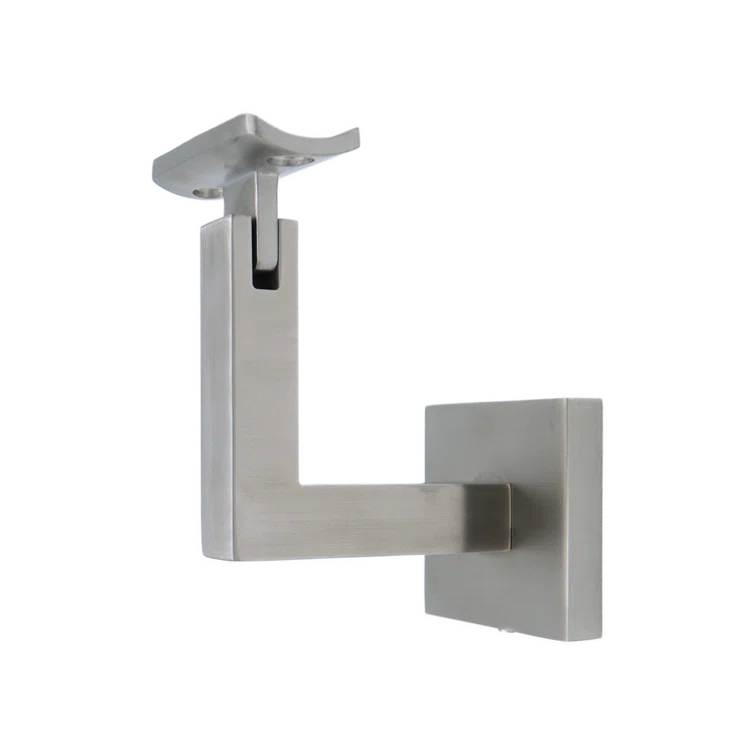 Linnea Surface Mount Handrail Bracket with Square Rose and Curved Plate